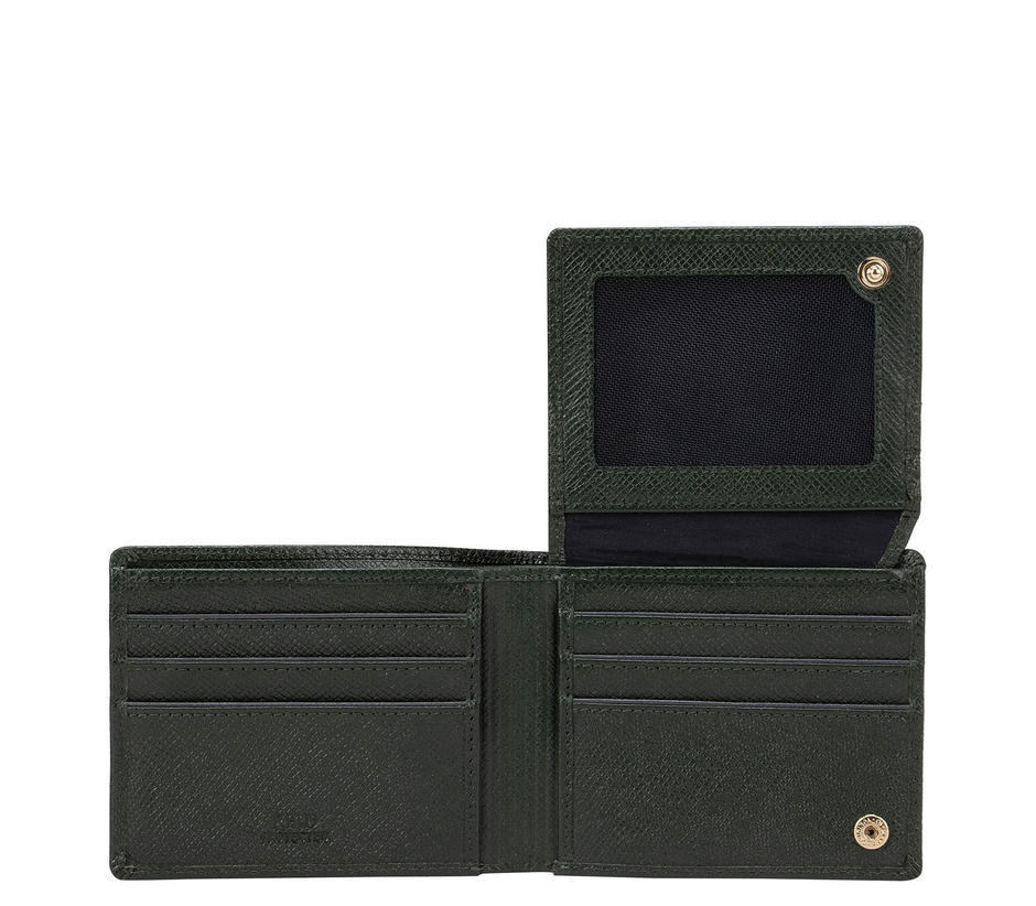 Green Franzy Men's Bifold Wallet With Flap
